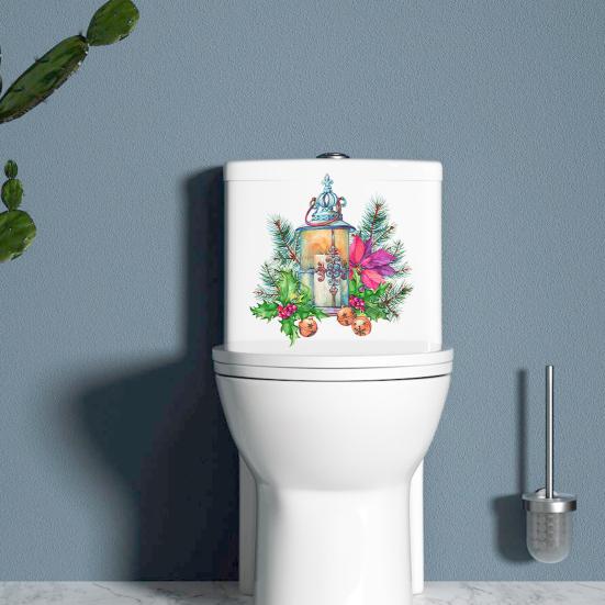 Flower Toilet Seat Lid Sticker Self-Adhesive Toilet Lid Art Decals Removable Peel And Stick Wall Sticker for Bathroom Bathtub Wall Decor