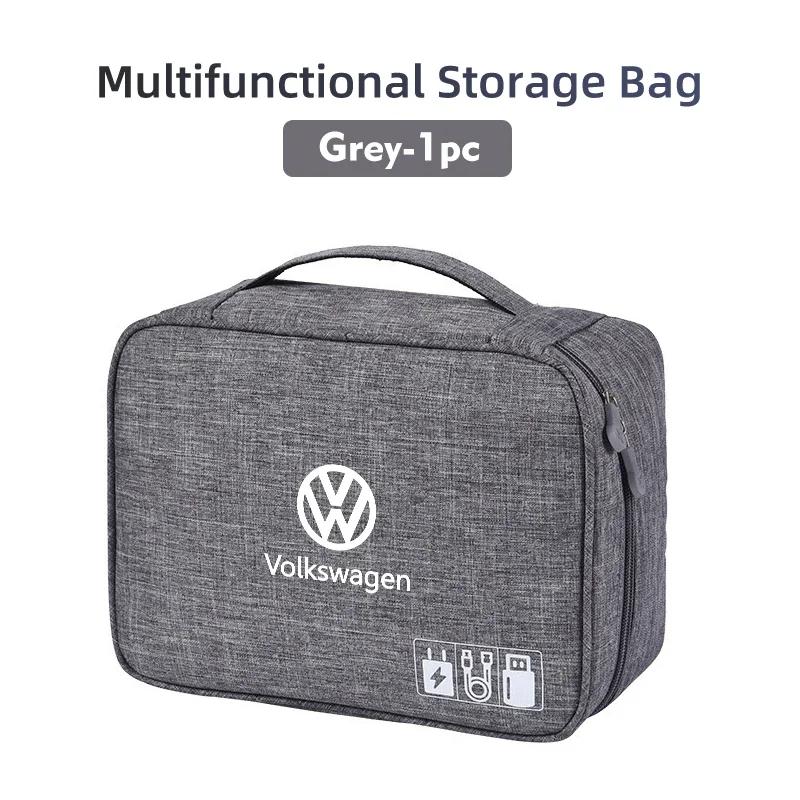 

2026 Hot For Volkswagen VW Car Travel USB Cable Storage Bag Hard Disk Charger Organizer For Volkswagen Polo Jetta Sagitar Magota