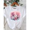 Printed Fashion New Year Women's T-shirt Top Merry Christmas Clothing Coffee Love Cute Holiday Pattern Round Neck Short Sleeve