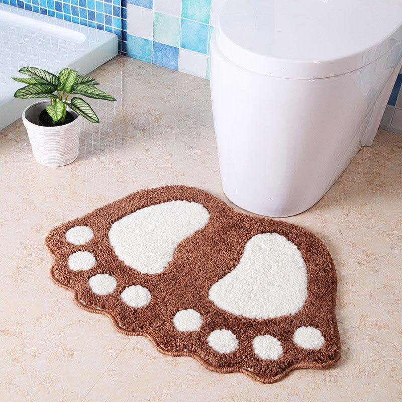 Absorbent Foot Nonslip Shape Bath Bathroom Bedroom Floor Shower Soft Mat Rug