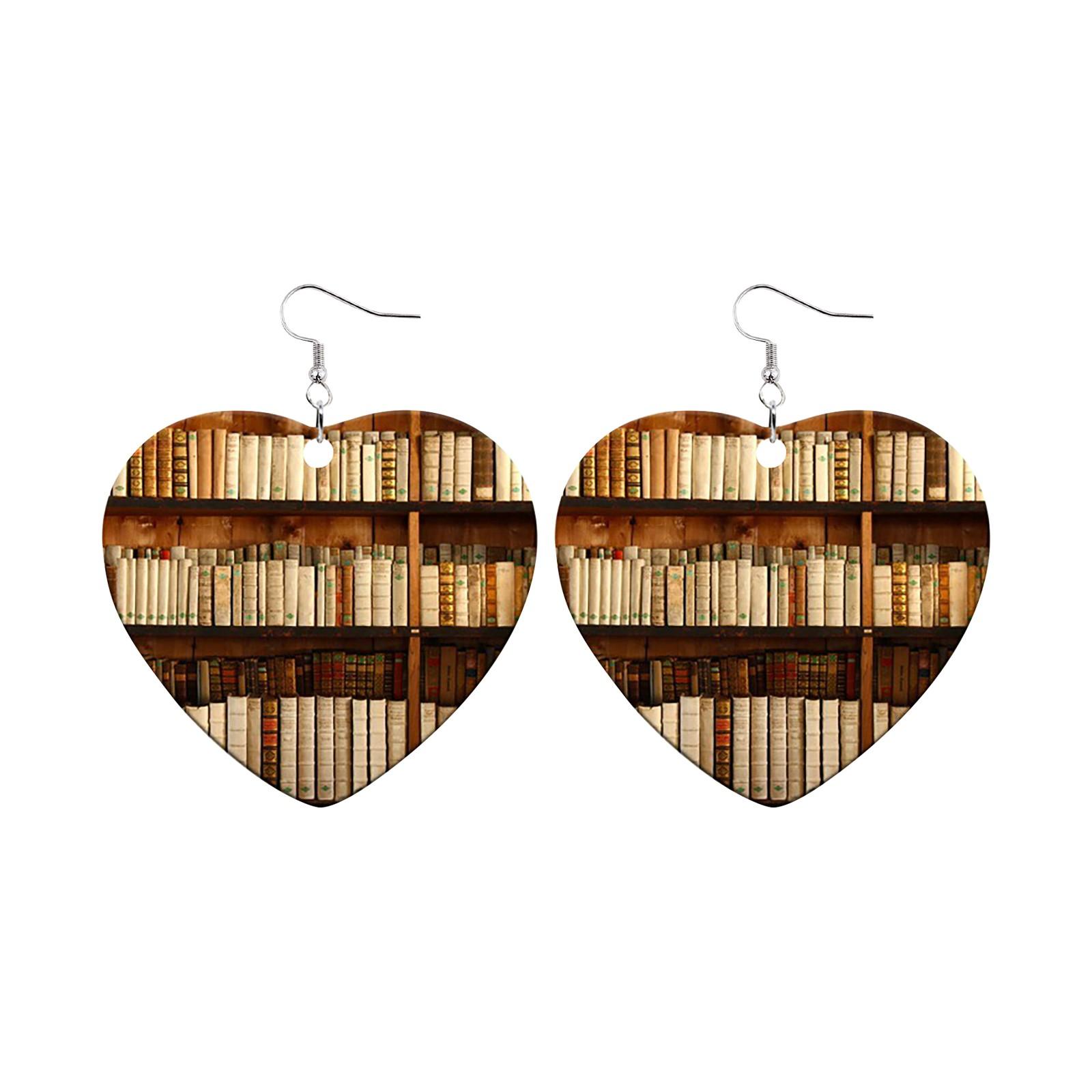 

Серьги из книги «Любовь» Деревянные серьги Книга Серьги Двусторонняя живопись One Size