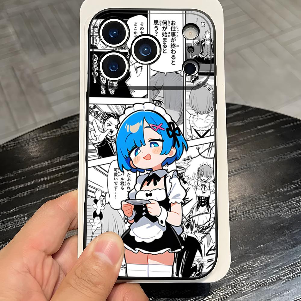 Anime Re Zero Rem Phone Case For IPhone 17 Pro Max 16 15 14 Pro Max 13 11 X Xs Xr 8 7Plus Silicone Cover