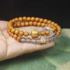 6mm Sandalwood Double Layer Bracelet Five Sutras Agate Sliding Ring Personalized DIY Wooden Hand Jewelry