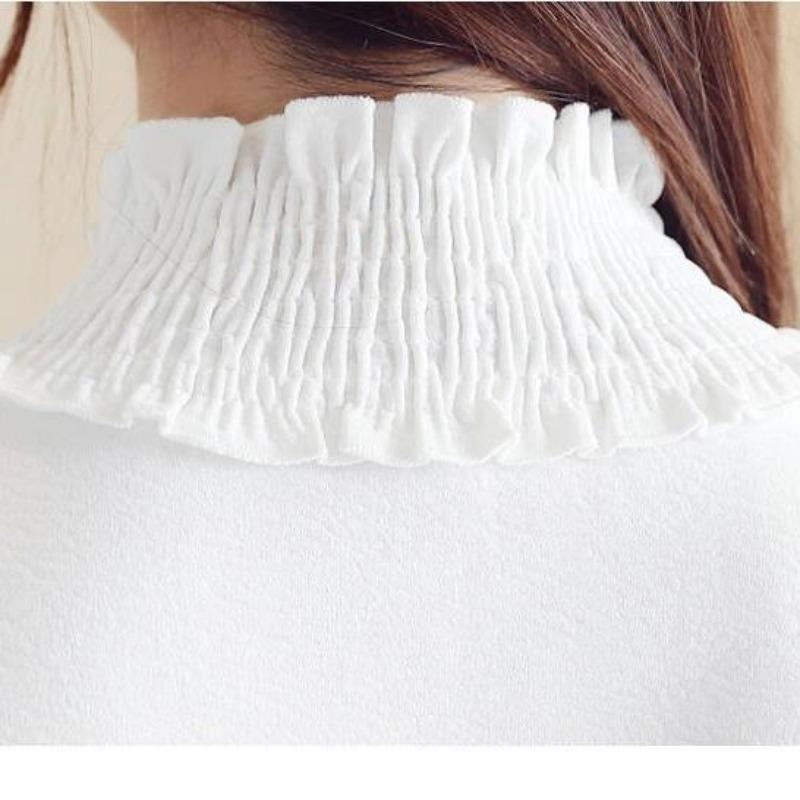 YYFS Women's Fashion Casual Spring Autumn Solid Color Print Long Sleeve Half Turtleneck Blouses & Shirts