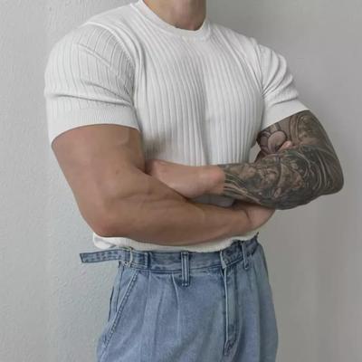 "T-shirt estiva di alta gamma moda europea e americana da uomo": Top Casual Traspirante, Leggero, a Maniche Corte"