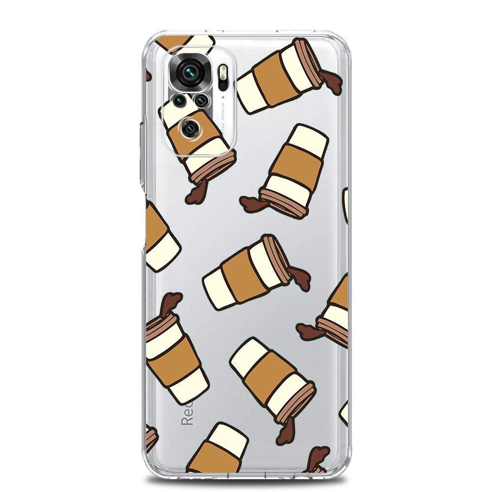 Módní roztomilý avokádový umělecký nový čtvercový průhledný kryt na telefon pro Xiaomi Redmi Note 12 11 9S 9 8 10 Pro+ 7 8T 9C 9A 8A K40 herní kryt