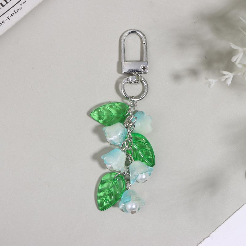 Y2K Aesthetics Lily Of The Valley Keychain Exquisite Flower Keyring Bag Pendant Sweet Girly Phone Lanyard Holiday Gifts