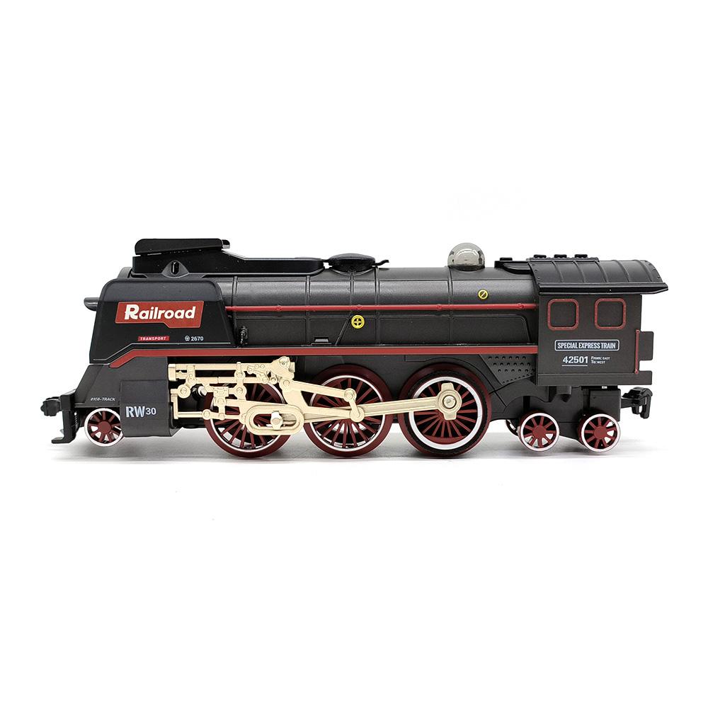 48PCS Electric Smoke Simulation Classical Steam Train Track Toy Trains Model Kids Truck for Boys Railway Railroad