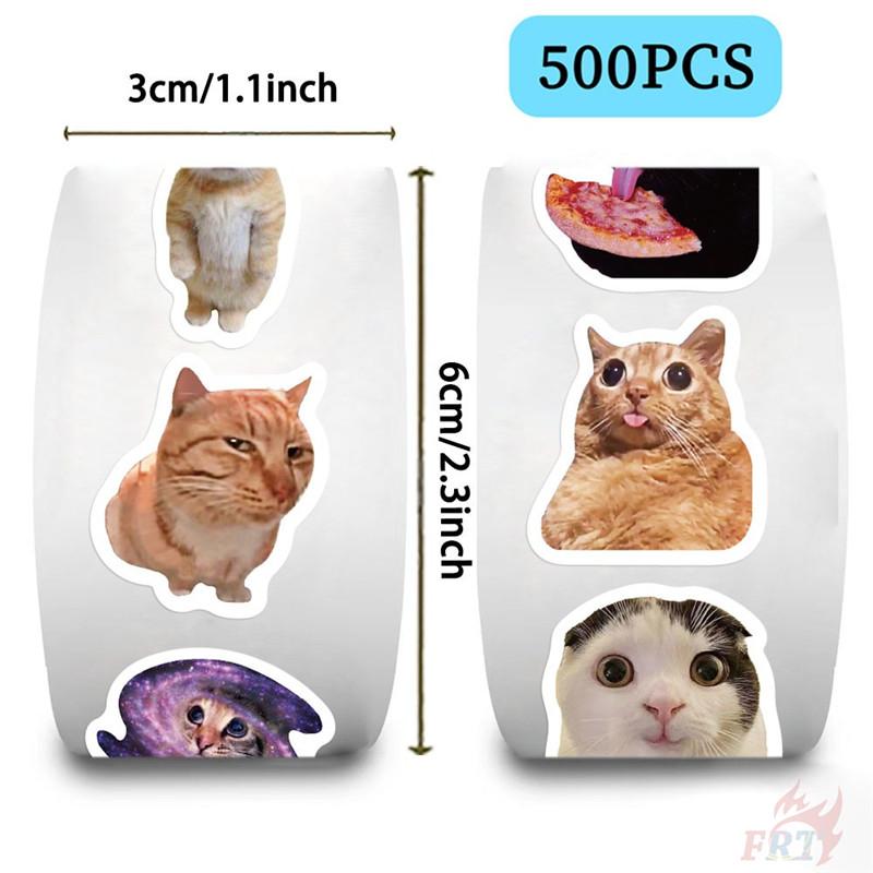 500Pcs/Roll Q Internet Celebrity Cats Kids Rewards Stickers - DIY Scrapbooks Album Decor Sealing Label Decals