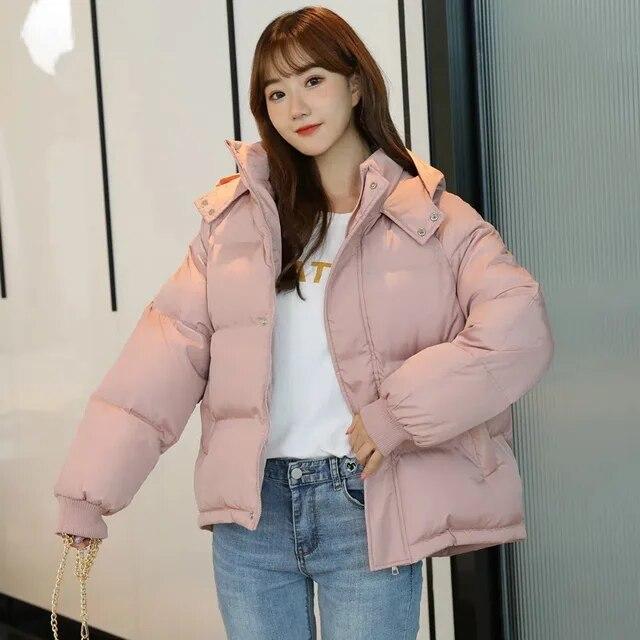 2023 New Winter Women Parka Down Cotton Jackets Casual Thick Warm Hooded Coat Zippers Loose Female Outwear Jacket Parkas