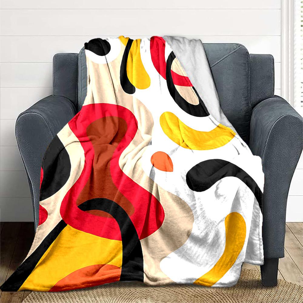1pc Abstract Art Print Blanket Warm,Perfect for Camping And Travel, Making It a Great Gift for Any Season yy250904176
