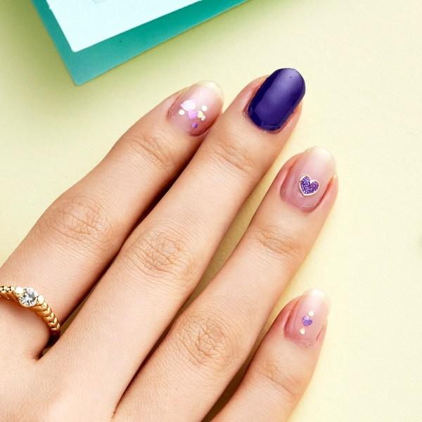 

Гелевые наклейки для ногтей Nello Palette, фиолетовые блестки, 1 комплект