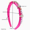 Luxury Pastel Colorful Hairband Sparkling Square Crystal Flower Hair Accessory Sweet Elegant Prom Birthday Party Headwear