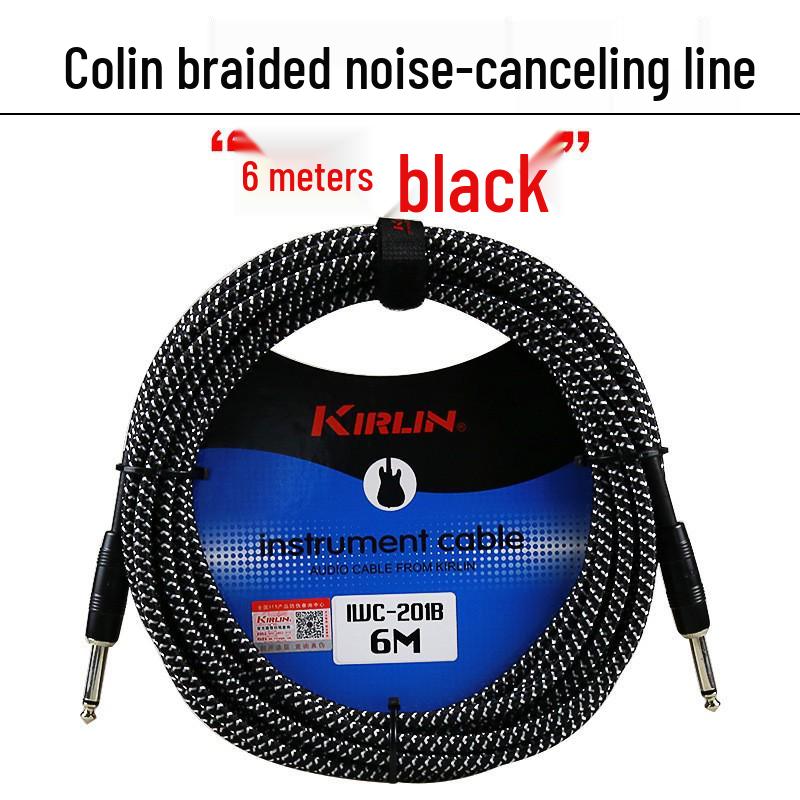 

Kirlin Colin Braided Guitar Cable for Electric/Bass/Wooden Instruments - Noise Reduction, Available in 3/6/10 ft