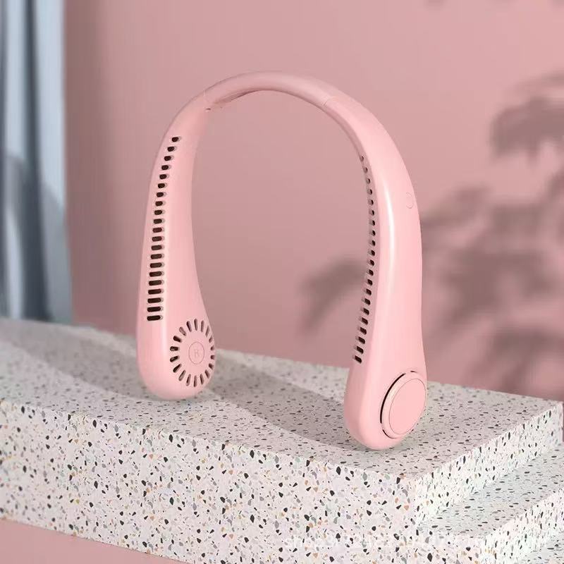 New Summer Portable Mini Hanging Neck Fan Bladeless Neckband Fan Digital Display Power Air Cooler USB Rechargeable Electric Fans