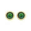 Luxenter Hamu Boucles D'oreilles Zirconia Emeraude, Finition En or Jaune 18 Carats