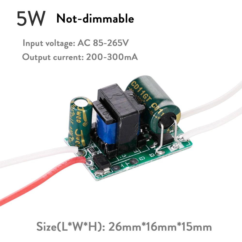 200mA 300mA Power LED Driver Constant Current AC 85-265V Supply for 3W 4W 5W 7W Light Lamp Bulb Transformers Output 3-12V 12-26V