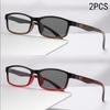 1/2PCS Light Color Changing Reading Glasses Ultra Light Trendy Multi Focus Dual Purpose Fashionable Eyewear 8892