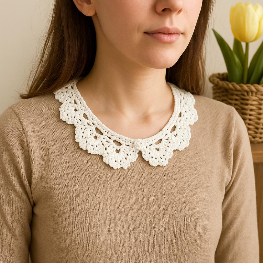 Sweet Knitted Scarves Detachable Blouse Shoulders Fake Collar Hollow Out Crochet Shawl Summer
