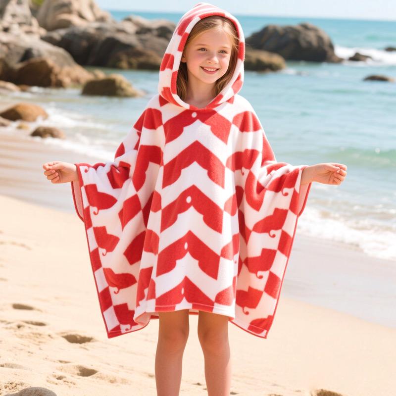 Super Soft Coral Fleece Cute Cartoon Hooded Spa Wrap Quick Dry Kids Bath Towel
