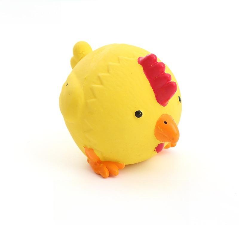 Pet Latex Molar Teeth Cleaning Toy - Squeaky Pig/Chicken/Ox Head Ball Safe Durable Teeth Stain Remover, Dog Chew Toy
