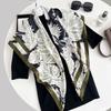 New light luxury flower sketch 91 imitation silk large square scarf fashion tube top retro printing versatile twill silk scarf