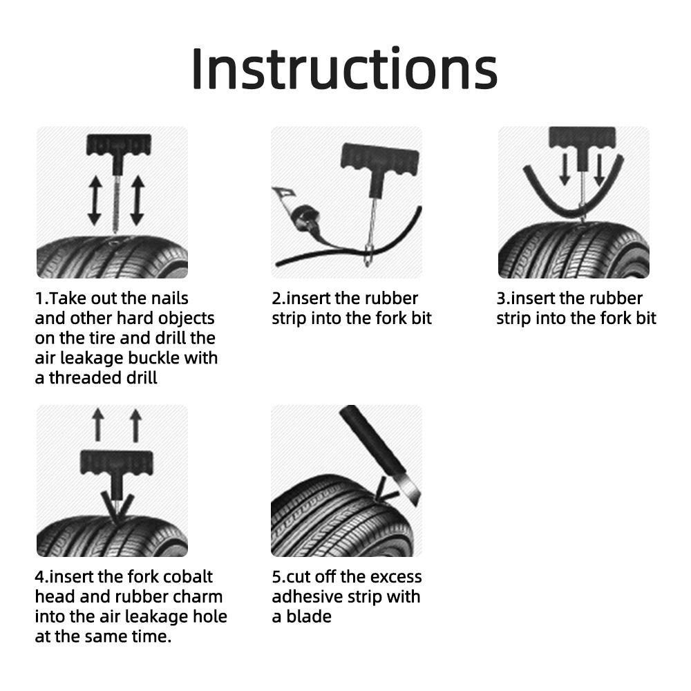 Car Tire Repair Tool Puncture Plug Tools Tyre Puncture Emergency for Tire Strips Stiring Glue Repair Tool Kit Car Accessories