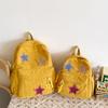 Corduroy Backpack Women'S Style Solid Color Versatile Star Schoolbag Female Middle School Student Small Backpack