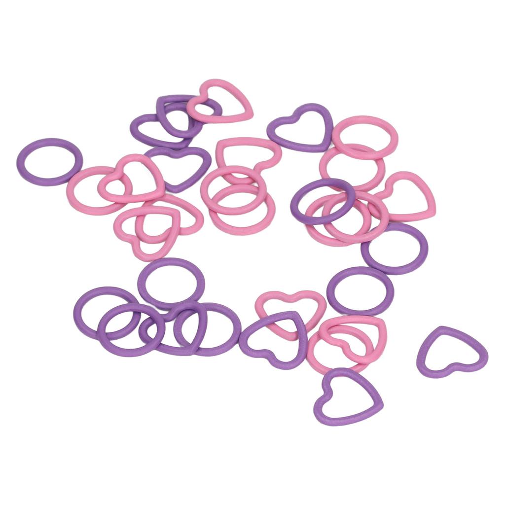 32Pcs Pink Purple Household Round Heart Type Knitting Stitch Markers Set Robust Crochet Stitch