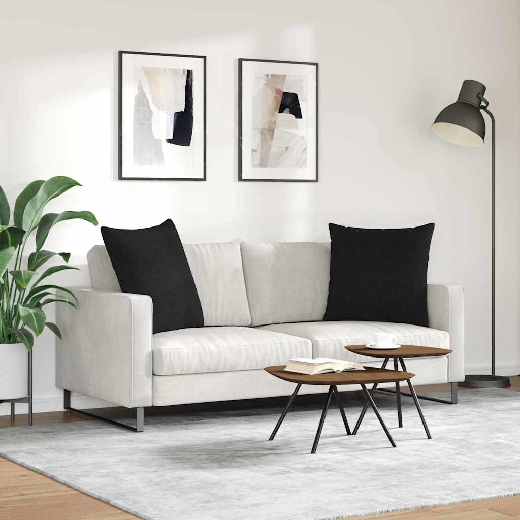 Sofa Cushions 2 Pcs Black 60 X 60 Cm Fabric