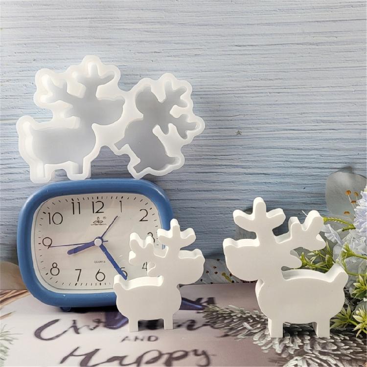Christmas Elk Ornaments Silicone Mold Practical Elk Resin Ornament Casting Molds for Delicate Christmas Decoration