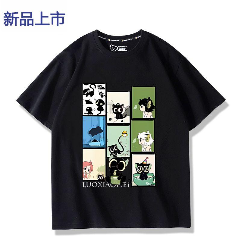 Cute Cat Anime Cartoon Print T-Shirt