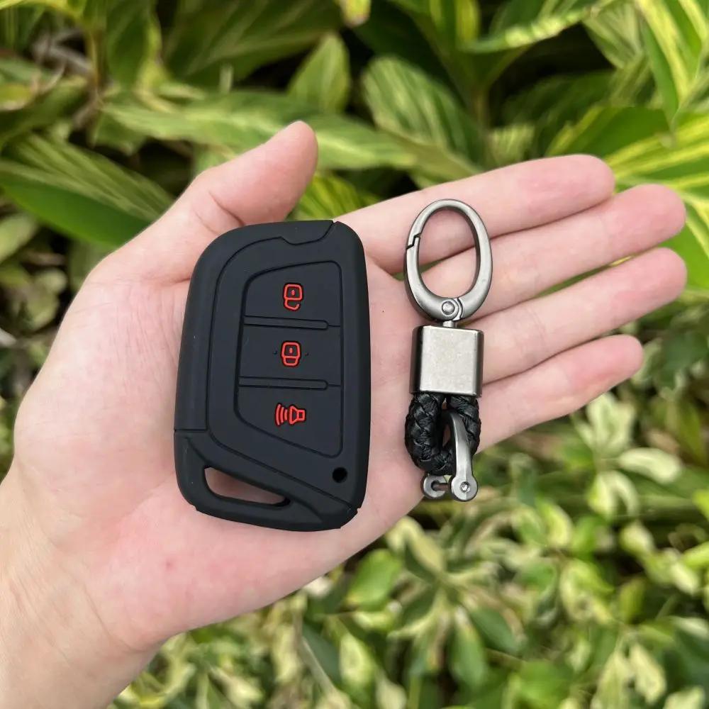 3 Buttons Silicone Car Fob Key Cover Case for JAC JIAYUE A5 X4 X7 IC5 IEV T50 S2 S3 S4 S5 S7 T8 Refine M6 Smart Remote Keychain