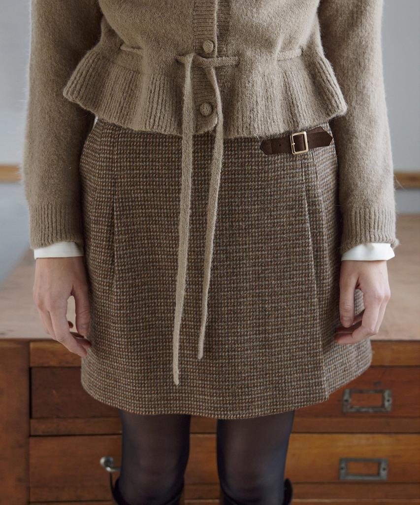 Otte Alia Alpaca Check Skirts_Brown
