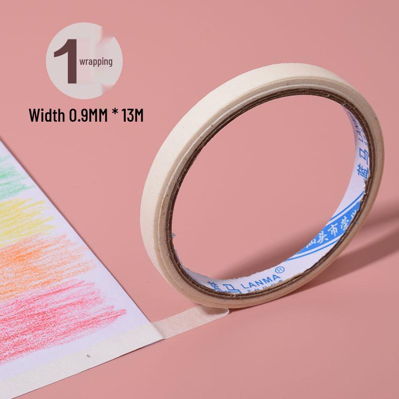 White Crepe Masking Tape: No Residue, Easy to Tear, Writable, Medium Strength Adhesive for Auto Paint & Art.
