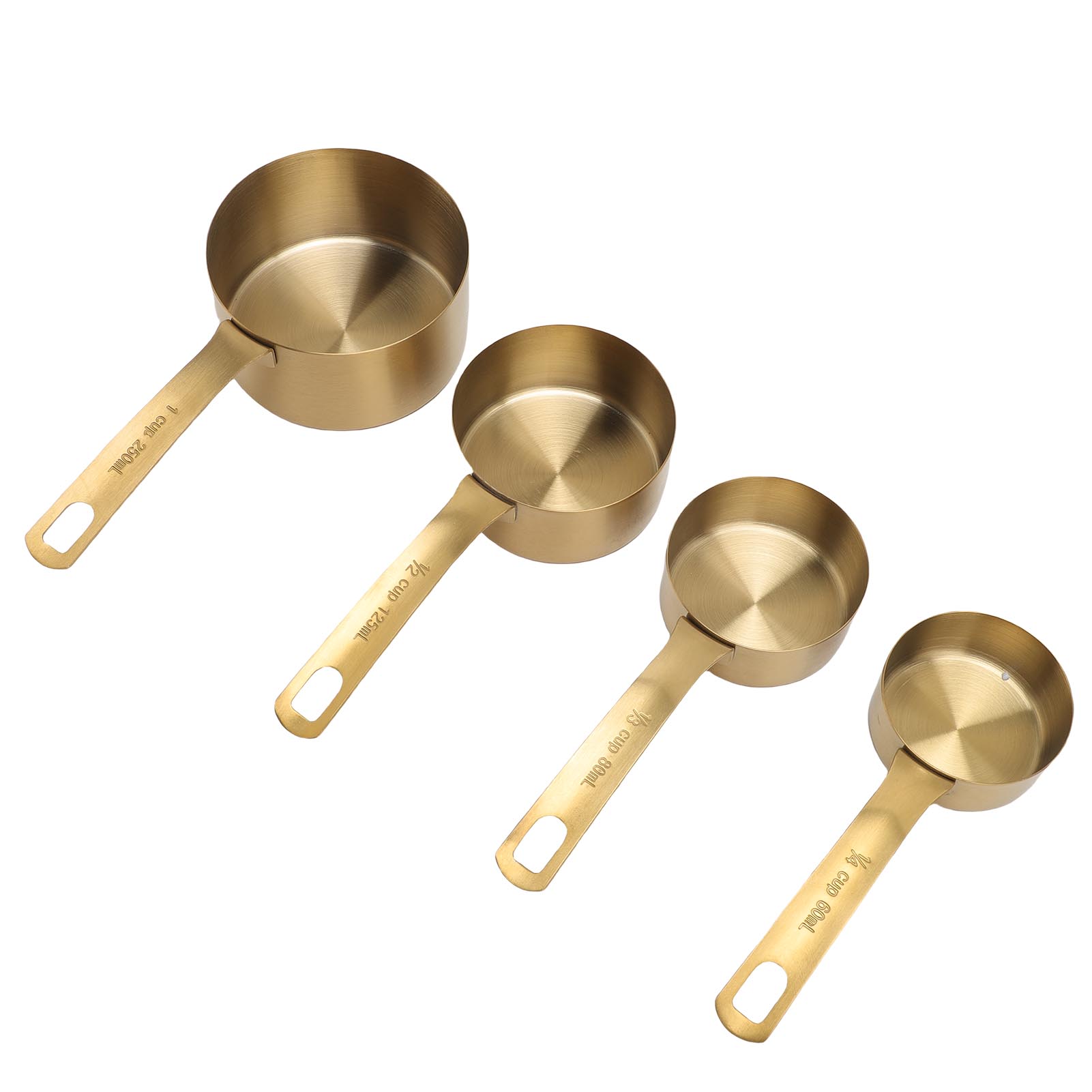 

Набор из 4 мерных чашек из нержавеющей стали, штабелируемые, точные, для приготовления пищи, выпечки, кухонные гаджеты, золото