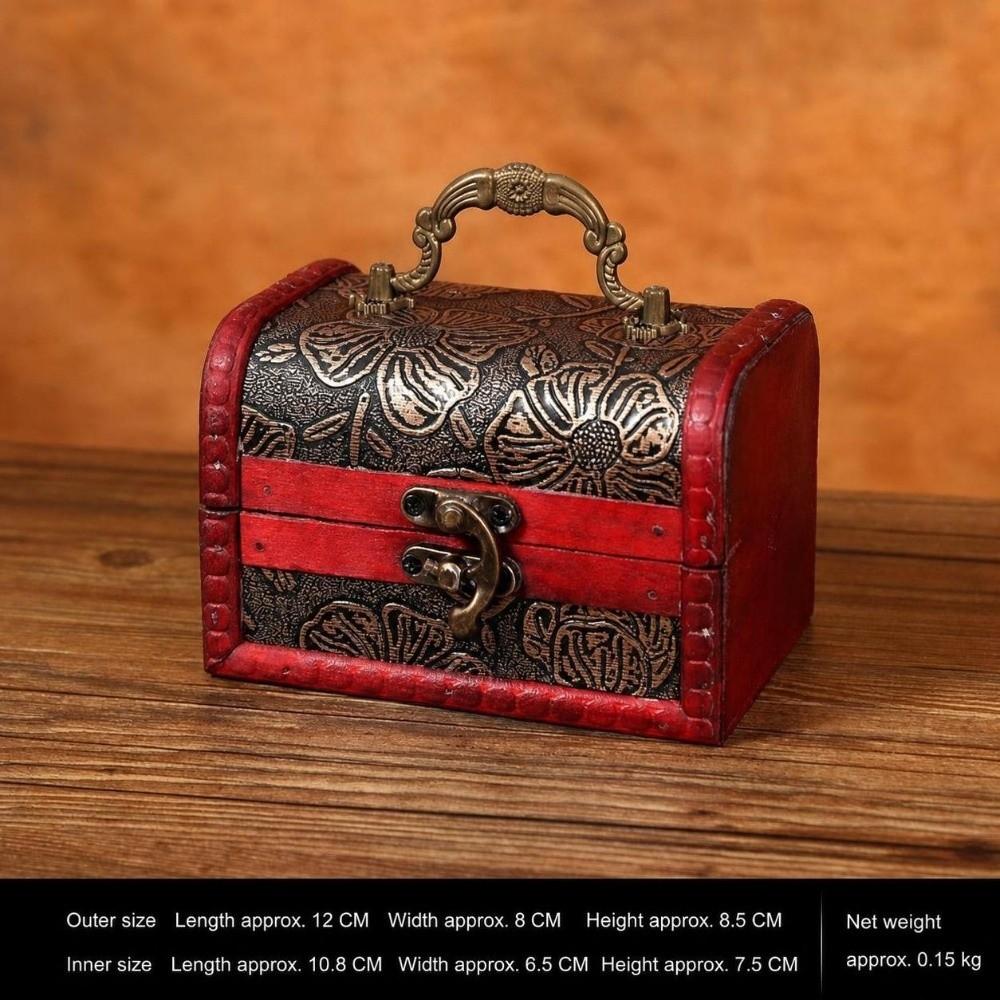 Small Size Wooden Jewelry Box Classical Keepsake Case Retro Trinket Chest Cosmetics Sorting