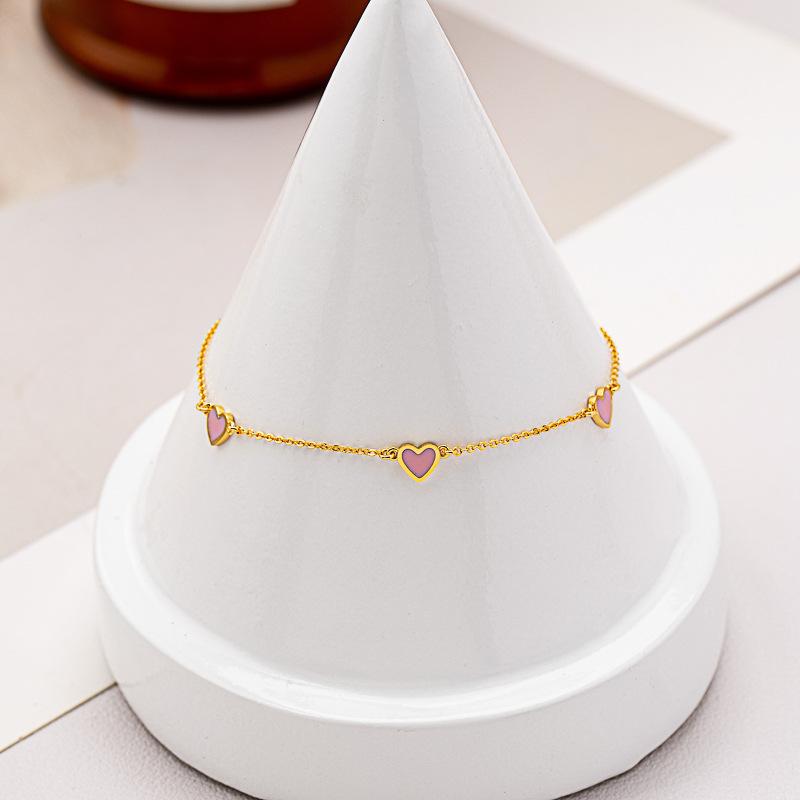 Copper-plated 18K Real Gold Mini Four-leaf Clover Bracelet, Femininity Love Butterfly Jewelry, Colorful Drip Glaze Niche Jewelry