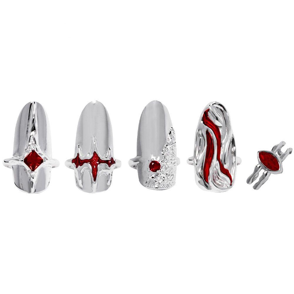 Jewelry Chain Joint Ring Finger Nail Rings Women Opening Rings Rings Sets Protective Nail Rings