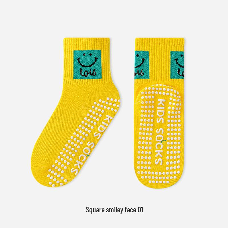 Trendy Anti-slip Mid-calf Socks for Men, Women, and Children - Ideal for Home, Indoor, Sports, and Trampoline Activities