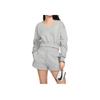 Nike Sportswear Phoenix Fleece Solid Color Short V Neck Fleece Casual Sweatshirt Women Tops Gray FN3652-063