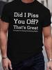 Plus Size Men's T-shirt, Letters Print Tops, Summer Trendy Casual Short Sleeve Tees, Outdoor Sports Clothing, Big & Tall Guys, Leisurewear
