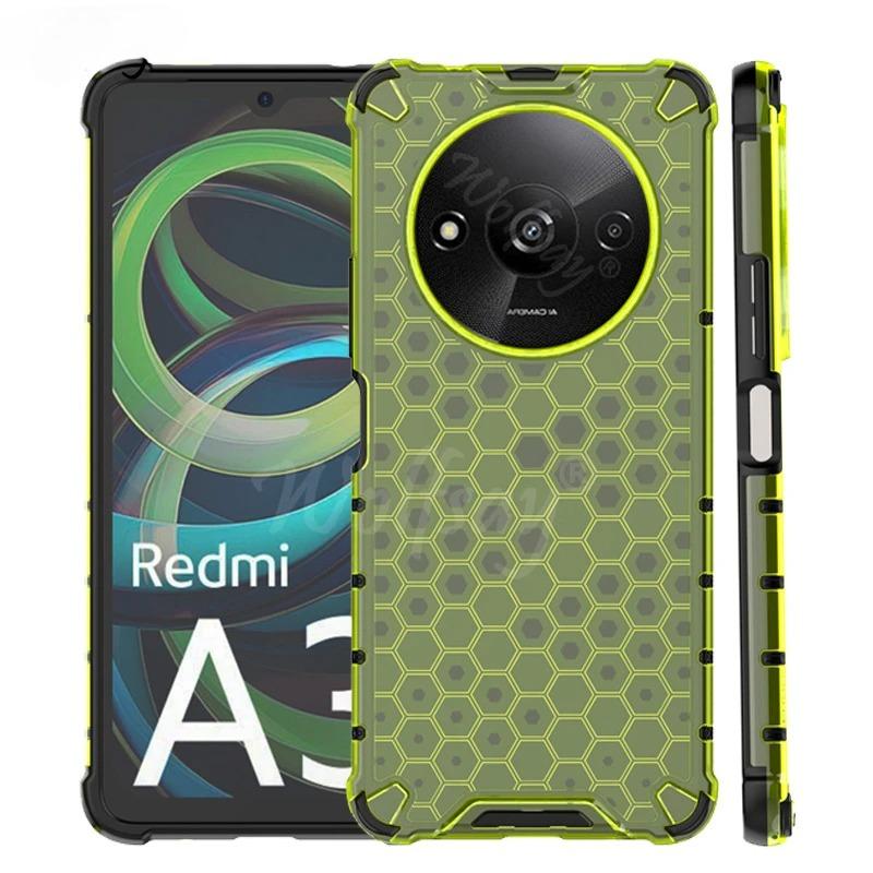 Shockproof Transparent Case For Xiaomi Poco C61 Honeycomb Armor Phone Back Case For Poco C61 Case Cover For Poco C61 6.71 inch