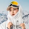 Warm fur balaclava for winter skiing Arctic Velvet size L - white