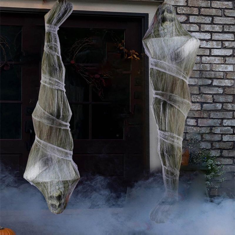 Přenosná realistická mumie rekvizita pro strašidelné domy dekorace halloweenské párty potřeby a témata strašidelného domu
