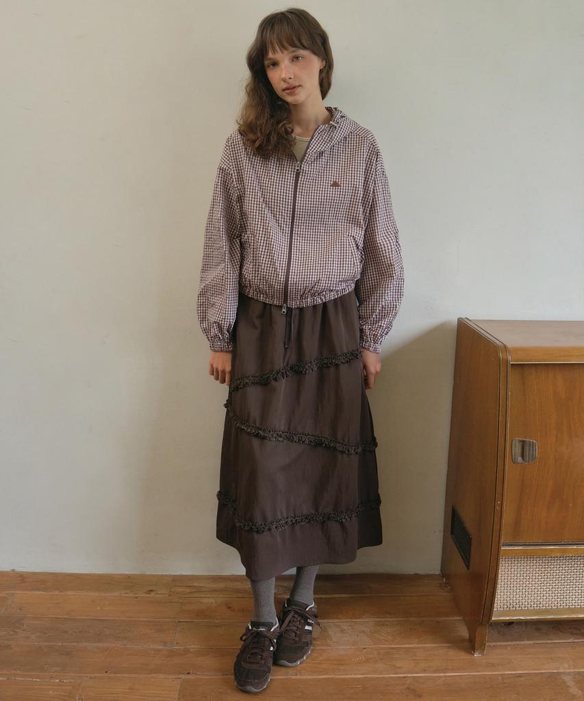 Aueonoseuteljia Whipcream Ruffle Skirt_Brown(O25-Sk13)