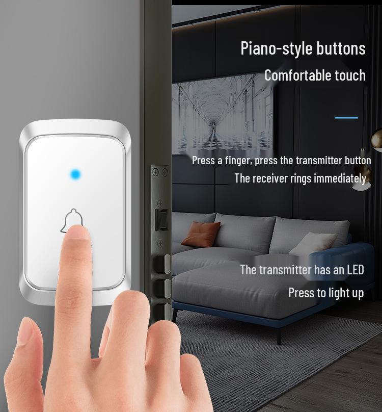 Smart Waterproof Wireless Doorbell with Ultra-Long Range and Ding-Dong Caller, Ideal for Home and Elderly Use