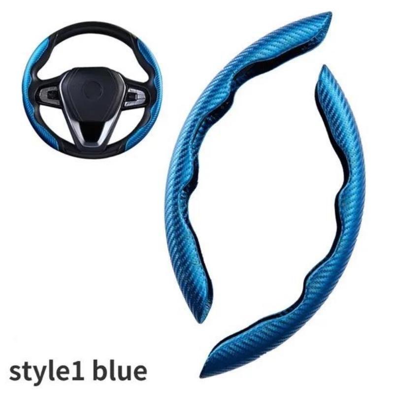 1 par de protector para volante de coche de fibra de carbono, cubierta protectora ultrafina para tarjeta deportiva antideslizante, cubierta protectora con mango de verano tipo D