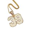 Hip Hop Necklace Flash Diamond Cuban Chain Exaggerated Number 39 Graphic Full Diamond Pendant Necklace