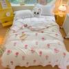 Autumn Warm Cute Bear Blankets for Bed Soft Cartoon Bedspread Comfortable Coral Fleece Throw Blanket Sofa Single Double Blanket